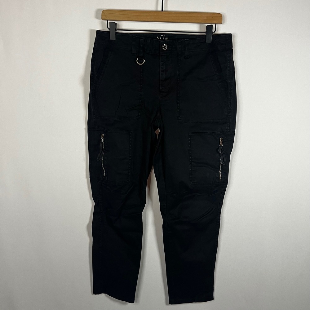 White House Black Market Pants Women 10 The Slim Crop Black Mid Rise Stretch